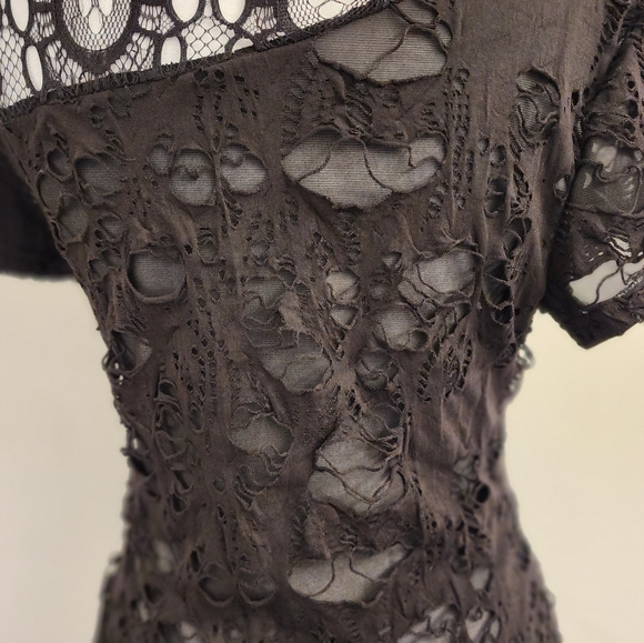 Dolls Kill Black Lace Buckle Tee - Picture 2 of 8